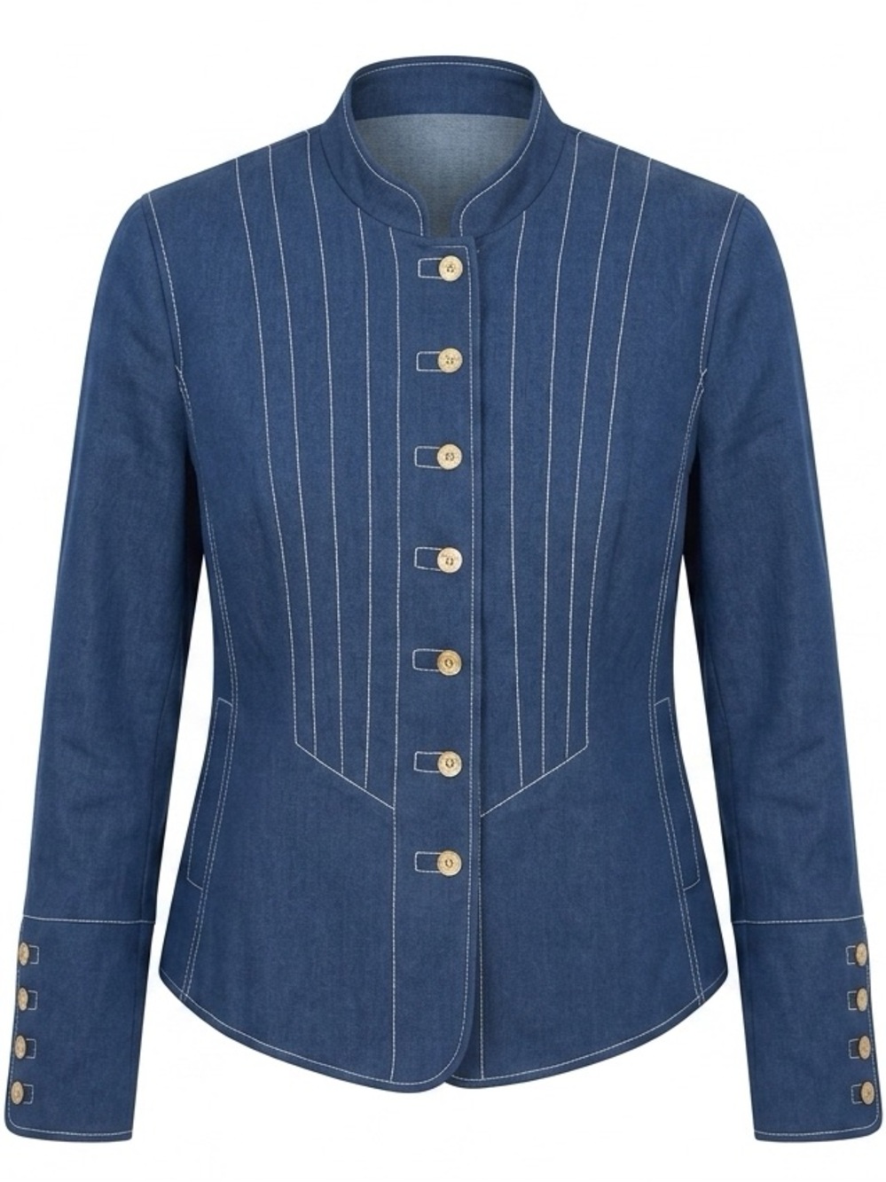 Bianca Nygard Classic Navy Stand-Collar Jacket - Picture 2 of 8